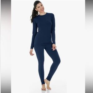 🆕 Thermajane Navy Ultra-Soft Heat Thermal Crew Neck Set - S